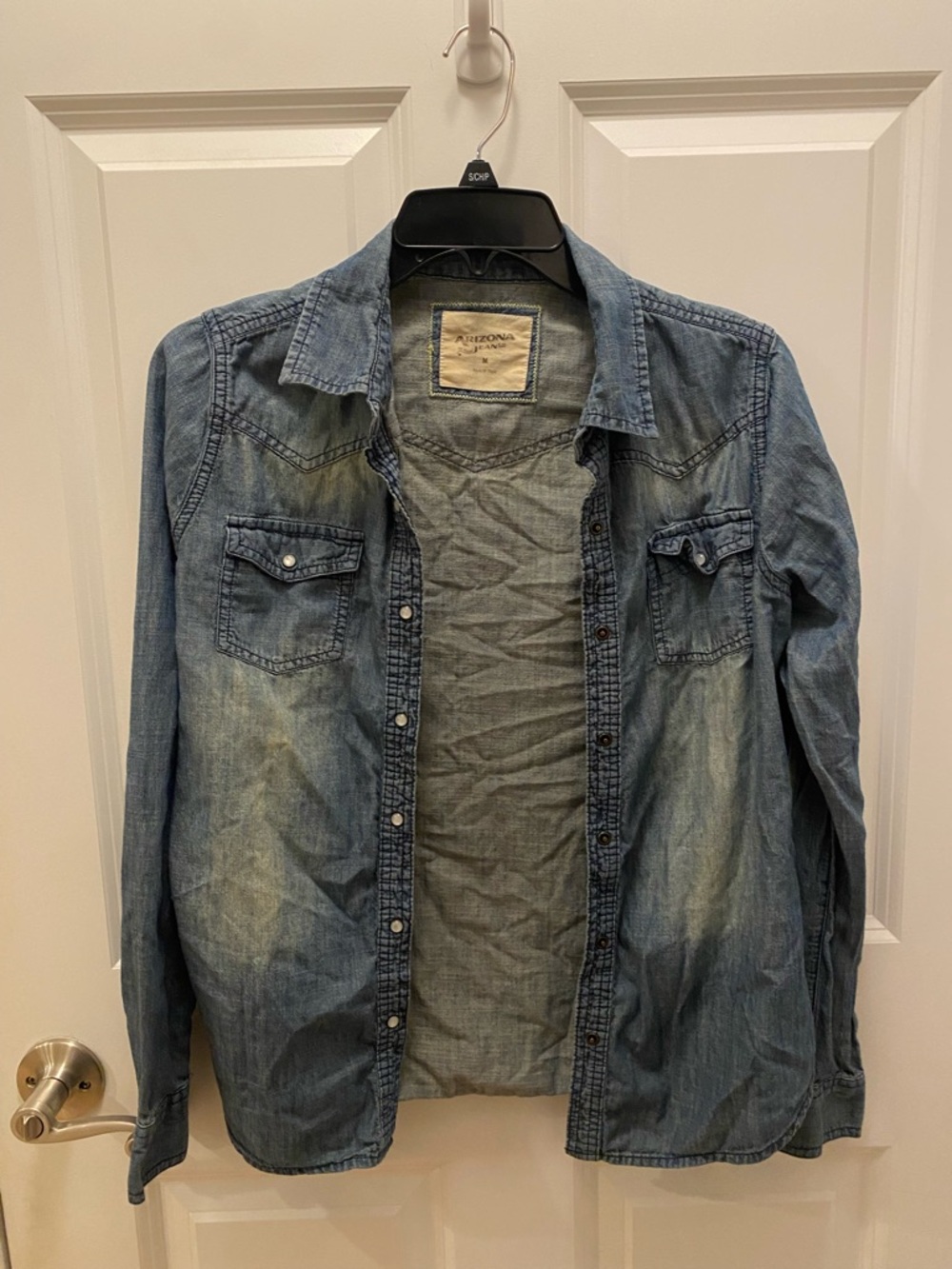 Vintage Arizona Jean Co. Women's Blue Denim Top